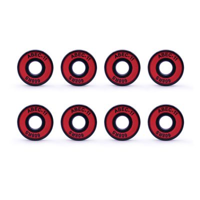 SUOFEILAIMU 8Pcs ABEC-9 608 2RS Inline Roller Skate Wheel Bearing 608 RS Anti Rust Skateboard Ball Bearings 8x22x7mm Shaft (Color : Red)
