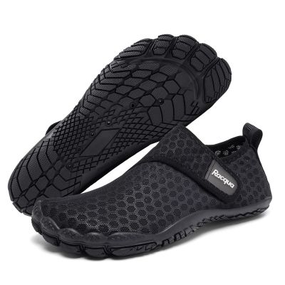 Racqua Mens Womens Water Shoes Quick Dry Barefoot Aqua Swim Shoes Lightweight Fishing Surfing Shoes Diving Pool Hiking Sport Shoes Black 14 Women/13 Men