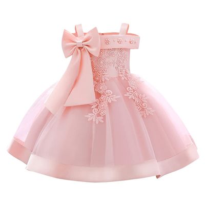 Girls' Special Occasion Dresses Flower Girls Bowknot Dress Bridesmaid Wedding Pageant Party Princess Communion Floral Birthday Gown Pink 18-24 Months