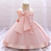 Girls' Special Occasion Dresses Flower Girls Bowknot Dress Bridesmaid Wedding Pageant Party Princess Communion Floral Birthday Gown Pink 18-24 Months view 2