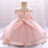 Girls' Special Occasion Dresses Flower Girls Bowknot Dress Bridesmaid Wedding Pageant Party Princess Communion Floral Birthday Gown Pink 18-24 Months view 3