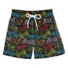 Aflyko Board Shorts Joystick Video Game Controller Rainbow Neon Boys Girls Swim Trunk Teens Beach Swimwear Bathing Suit view 1