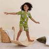 Owlivia Kids Pjs Set, Boys Girls Summer Short-Sleeve Sleepwear, 100% organic cotton Toddler Pajamas(7-8 Years, Green Cheetah) view 2