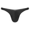 Yihuimin Mens Glossy Low Rise Bulge Pouch Bikini Briefs Enhancing Bikini Underwear Swimwear Black Large view 1