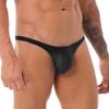 Yihuimin Mens Glossy Low Rise Bulge Pouch Bikini Briefs Enhancing Bikini Underwear Swimwear Black Large view 4