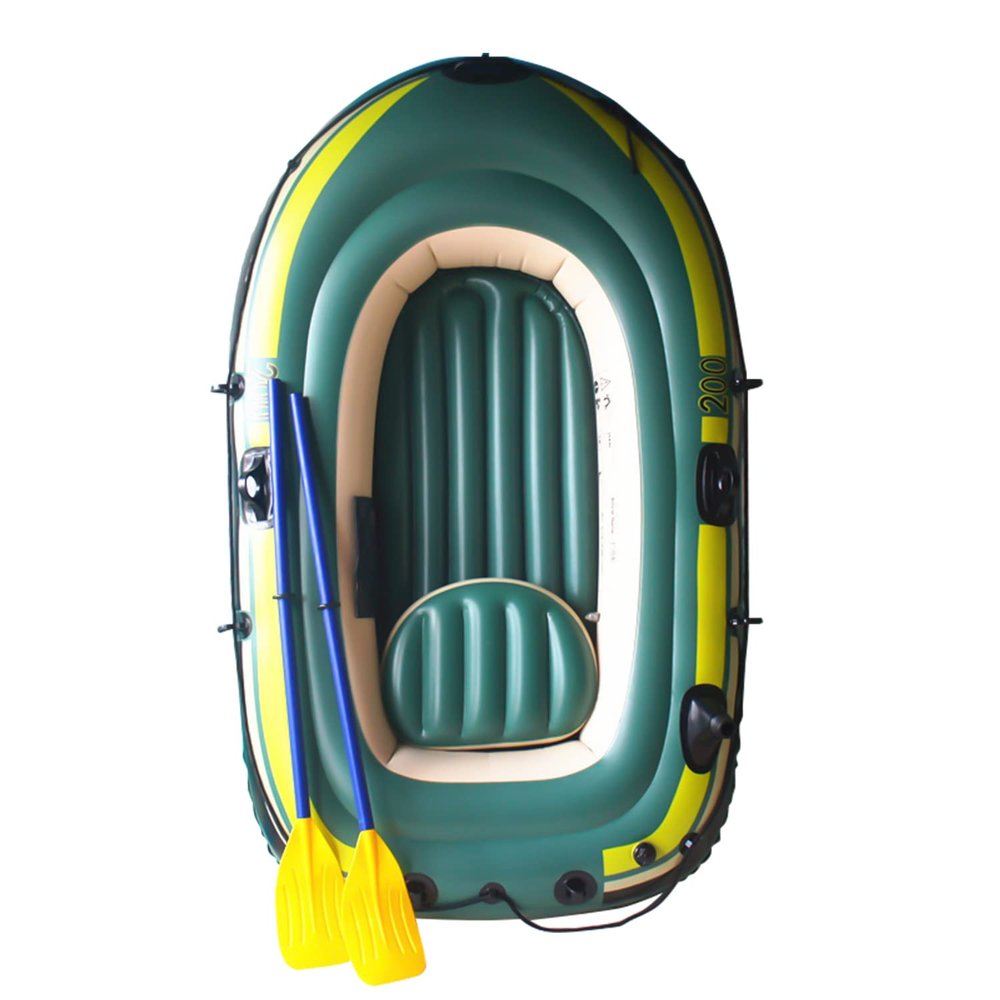YUEWO Inflatable Boat, PVC Kayak Dinghy Boat 2-3 Person Hickened Fishing Raft Boat with 2 Paddles for Touring Water Sports (2-Person)