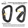 BEIFENG Auto Locking Carabiner 25KN Professional Rock Climbing Carabiner Obtained UIAA Certification Heavy Duty Carabiners Suitable for Rock Climbing, Camping, Rappelling, Rescue(All Black-2PCS) view 3