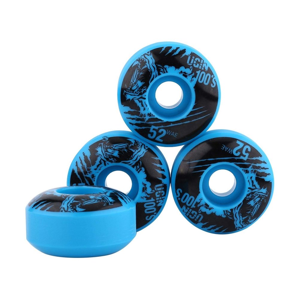 4 Pcs Outdoor Classic Durable Pu Cruiser Longboard Skateboard Wheels(Blue,52Mm Skateboard Wheels,White,Red,Yellow,Pink)(Blue), 52Mm Skateboard Wheels,4 Pcs Outdoor Classic Durabskateboard Wheels