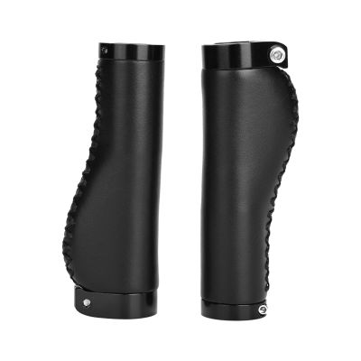 Pu Leather Mountain Bike Handlebar Grips,Bike Handle Grips,Lockable Bike Grips,Specialized Replacement Bike Grips, for Mountain,Beach Cruiser,Scooter,Folding Bike(Black), Bike Handle Grips,Pu Lea