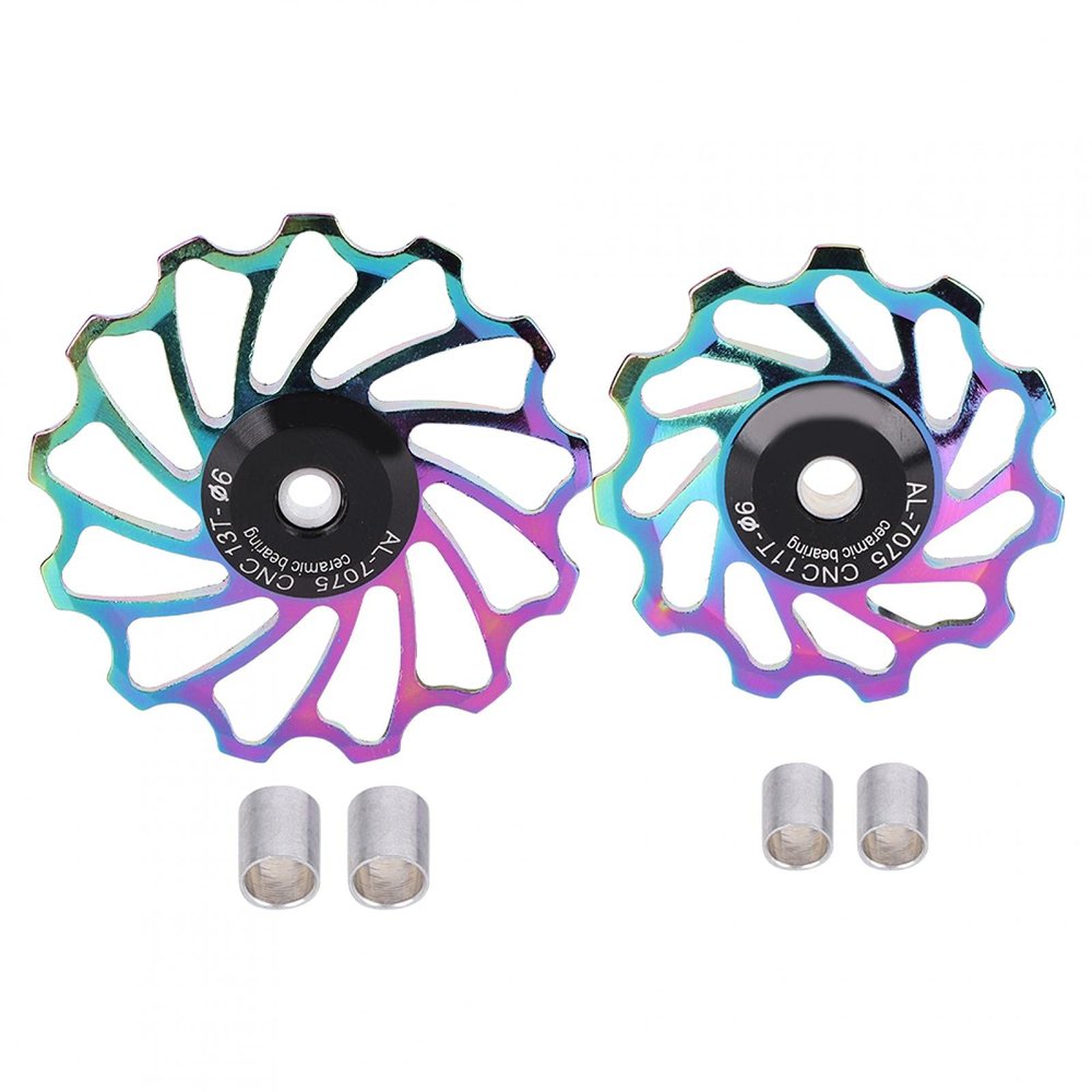 Ceramic Speed,Bike Rear Derailleur Pulley,Colorful Mountain Bicycle Ceramics Rear Derailleur Pulley Transmission Bearings Bike Cycling Accessory(Color-11T), Bike Rear Derailleur Pulley, Ceramic