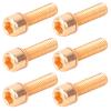 6 Pcs M5x18mm Steel Bikes Stem Bolts with Spacer Steel Bikes Steering Handlebar Parts for Cycling Bikes (Gold), Bikes Stem Screw, Bikes Stem Screw, 6 Pcs M5x18mm Steel Bikes StBm view 1