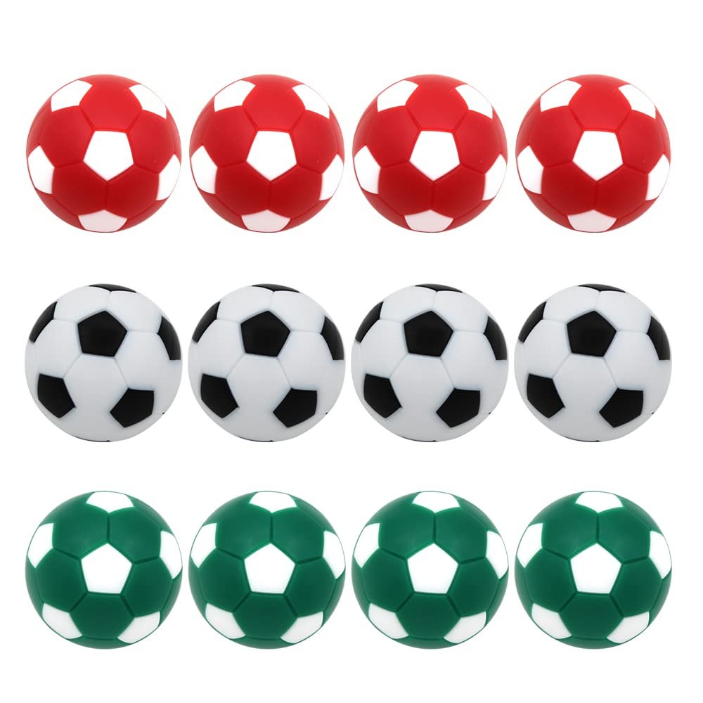 BQSPT Foosball Balls Foose Balls Table Football Soccer Replacement Multicolor Official Tabletop Game Size 32mm Mini Foosball-Set of 12