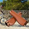 Pu Leather Mountain Bike Handlebar Grips,Bike Handle Grips,Lockable Bike Grips,Specialized Replacement Bike Grips, for Mountain,Beach Cruiser,Scooter,Folding Bike(Brown), Bike Handle Grips,Pu Le view 3
