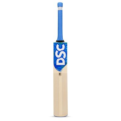 DSC BLU 11 Kashmir Willow Cricket Bat 2023 | Color: Beige | Size: 4 | Materail: Wood | Massive Edges | Exquisite Balance | Crosswave Tape on Edges | Monstrous Hitting Area | Extended Power Zone