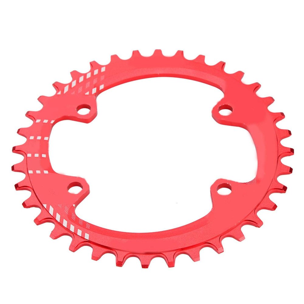Aluminium Alloy 96MM Narrow Wide Chainring Single Chain Ring,Round Oval Chainring,Sprocket Bolts for Road Bikes,for M6000 M7000 M8000(36T-red), Round Oval Chainring,Aluminium Alloy 96MM Narrow Wc