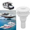 Boat Thru Hull Fitting Boat Through Hull Connector 3/4in ABS Plastic Hose Coupling Drain Outlet Accessory Boat Water Drain Boats Fitting(White) view 2