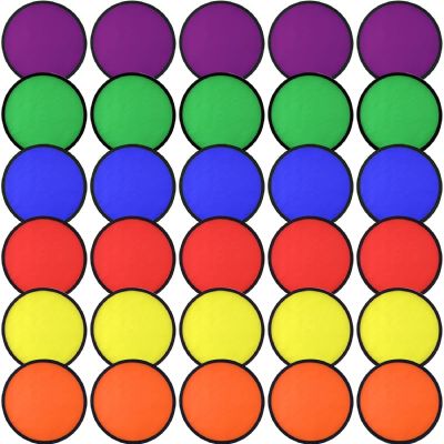 Mototo 30 Pieces Foldable Flying Disc Fans with Bag Folding Pocket Toy Set for Kids Fun Birthday Party Favors Summer Outdoor Activity Game Halloween Christmas, 6 Colors (Colorful 1)