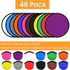 Mototo 48 Pieces Foldable Flying Disc Fans with Bag Folding Pocket Toy Set for Kids Fun Birthday Party Favors Summer Outdoor Activity Game Halloween Christmas, 12 Colors view 2