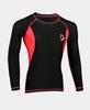 Deckra Mens Compression Tights Under Base Layer Skin Fit Armour Tight Pants + Shirts Set (Black-Red, X-Large) view 2