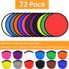 Mototo 72 Pieces Foldable Flying Disc Fans with Bag Folding Pocket Toy Set for Kids Fun Birthday Party Favors Summer Outdoor Activity Game Halloween Christmas, 12 Colors view 2