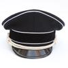 ACTJ.M WWII WW2 German Officer Hat Crusher Cap with Silver Chin Cord Wool 7 1/8 view 3