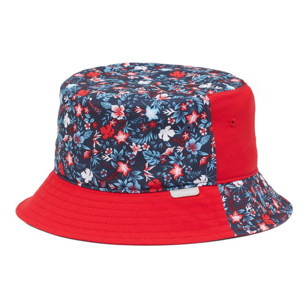 Columbia Youth Unisex Bucket Hat, Nocturnal Mini-Biscus/Red Lily, Small/Medium