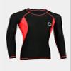 Deckra Mens Compression Tights Under Base Layer Skin Fit Armour Tight Pants + Shirts Set (Black-Red, XX-Large) view 2