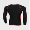 Deckra Mens Compression Tights Under Base Layer Skin Fit Armour Tight Pants + Shirts Set (Black-Red, XX-Large) view 3