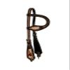 Showman Single Ear Leather Headstall w/Painted Feather Design view 1
