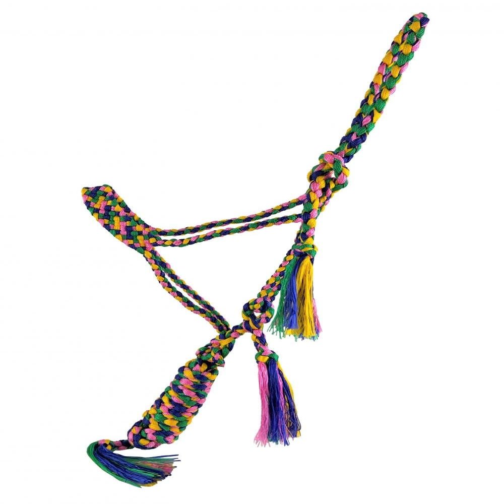 Showman Rainbow Woven Nylon Mule Tape Halter w/Lead