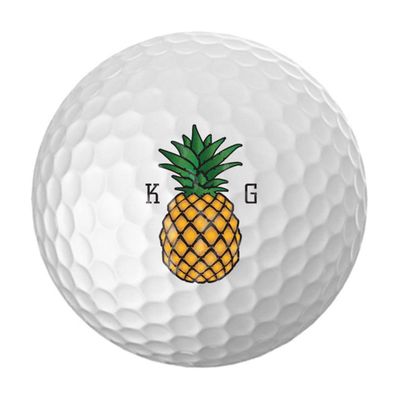 Personalized Golf Balls - Logo Golf Balls - Custom Golf Balls - Monogrammed Golf Balls (12 Balls, Pineapple)