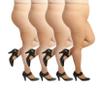 Silky Toes Plus Size Pantyhose for Women Soft Sheer Queen Tights 4 Pairs (Suntan 5x-6x) view 1