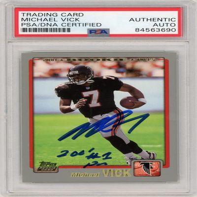Michael Vick 2001 Topps Autograph Rookie Card 2001#1 Pick #311 PSA/DNA