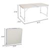 4ft Aluminum Camping Folding Table Portable Office Picnic BBQ BrandMagaz Desk Tables Supplies, White, 7117220 view 2