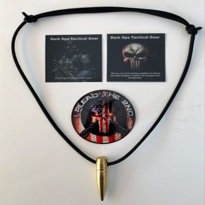 .50 Cal Sniper HOG Tooth Paracord ...Necklace ...+ 1 Decal ...Black