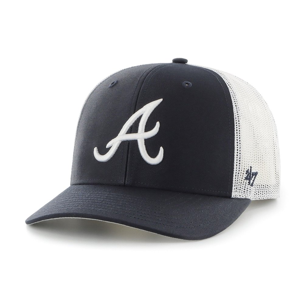 '47 Atlanta Braves Team Navy Trucker Mesh Snapback Hat, One Size