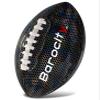 Barocity Football Premium Boy and Girl Official Match Ball with Reflective Iridescent Rainbow Hex Pattern, Durable Indoor, Outdoor, Training Practice Game  Size 3 Black view 1