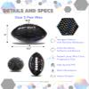 Barocity Football Premium Boy and Girl Official Match Ball with Reflective Iridescent Rainbow Hex Pattern, Durable Indoor, Outdoor, Training Practice Game  Size 3 Black view 2