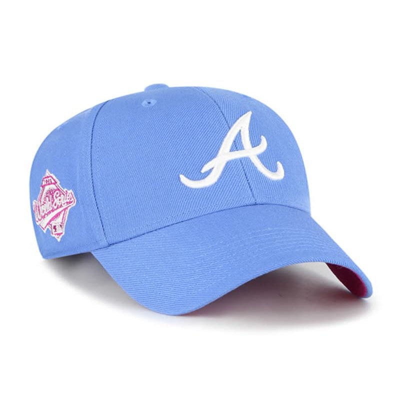 '47 Atlanta Braves Periwinkle 1995 World Series Patched MVP Adjustable Hat Navy