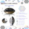 Barocity Football Premium Boy and Girl Official Match Ball with Reflective Iridescent Rainbow Hex Pattern, Durable Indoor, Outdoor, Training Practice Game Playtime - Size 3 Silver Black Gold view 2