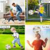 Barocity Classic White and Gold Size 3 Soccer Ball - Premium Outdoor and Indoor with Reflective Iridescent Rainbow Hex Pattern, Perfect Practice for Kids, Boys and Girls view 3