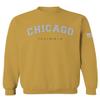 0478. Vintage Graphic City of Chicago Illinois Fonts Men's Crewneck Sweatshirt (Gold Small) view 1