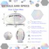 Barocity Football Premium Boy and Girl Official Match Ball with Reflective Iridescent Rainbow Hex Pattern, Durable Indoor, Outdoor, Training Practice Game Playtime  Size 3 White view 2