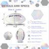 Barocity Football Premium Boy and Girl Official Match Ball with Reflective Rainbow Iridescent Hex Pattern, Durable, Indoor, Outdoor, Training Practice Game Playtime  Size 6 White view 2