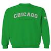 0478. Vintage Graphic City of Chicago Illinois Fonts Men's Crewneck Sweatshirt (Irish Green X-Large) view 1