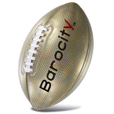 Barocity Football Premium Boy and Girl Official Match Ball with Reflective Iridescent Rainbow Hex Pattern, Durable, Indoor, Outdoor, Training Practice Game Playtime Size 6 Gold