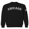 0478. Vintage Graphic City of Chicago Illinois Fonts Men's Crewneck Sweatshirt (Black Large) view 1