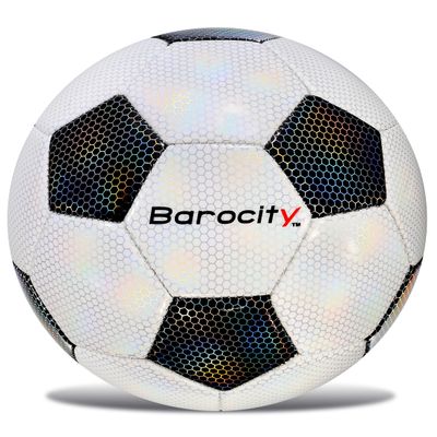 Barocity Classic Black & White Soccer Ball, Size 4, Rainbow Pattern