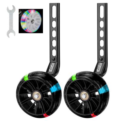 FORTOP Bike Training Wheels, Pair of Heavy Duty Rear with Stabilizers Mounted Kit for Kids Boy Girls Bikes of Single Speed Bicycle with 12 14 16 18 20 Inch (Heavy Duty Black, 12IN-20IN)