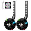 FORTOP Bike Training Wheels, Pair of Heavy Duty Rear with Stabilizers Mounted Kit for Kids Boy Girls Bikes of Single Speed Bicycle with 12 14 16 18 20 Inch (Heavy Duty Black, 12IN-20IN) view 1